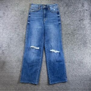 Judy Blue High Waist Austin Tummy Control Straight Jeans 3/26 30”Distressed Bagy